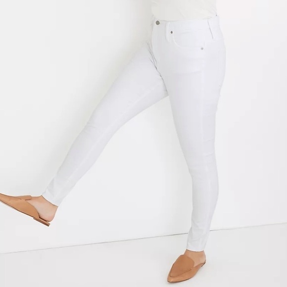 Madewell NWT High-Rise Magic Pockets Stretch Skinny Jeans in Pure White - Picture 1 of 15